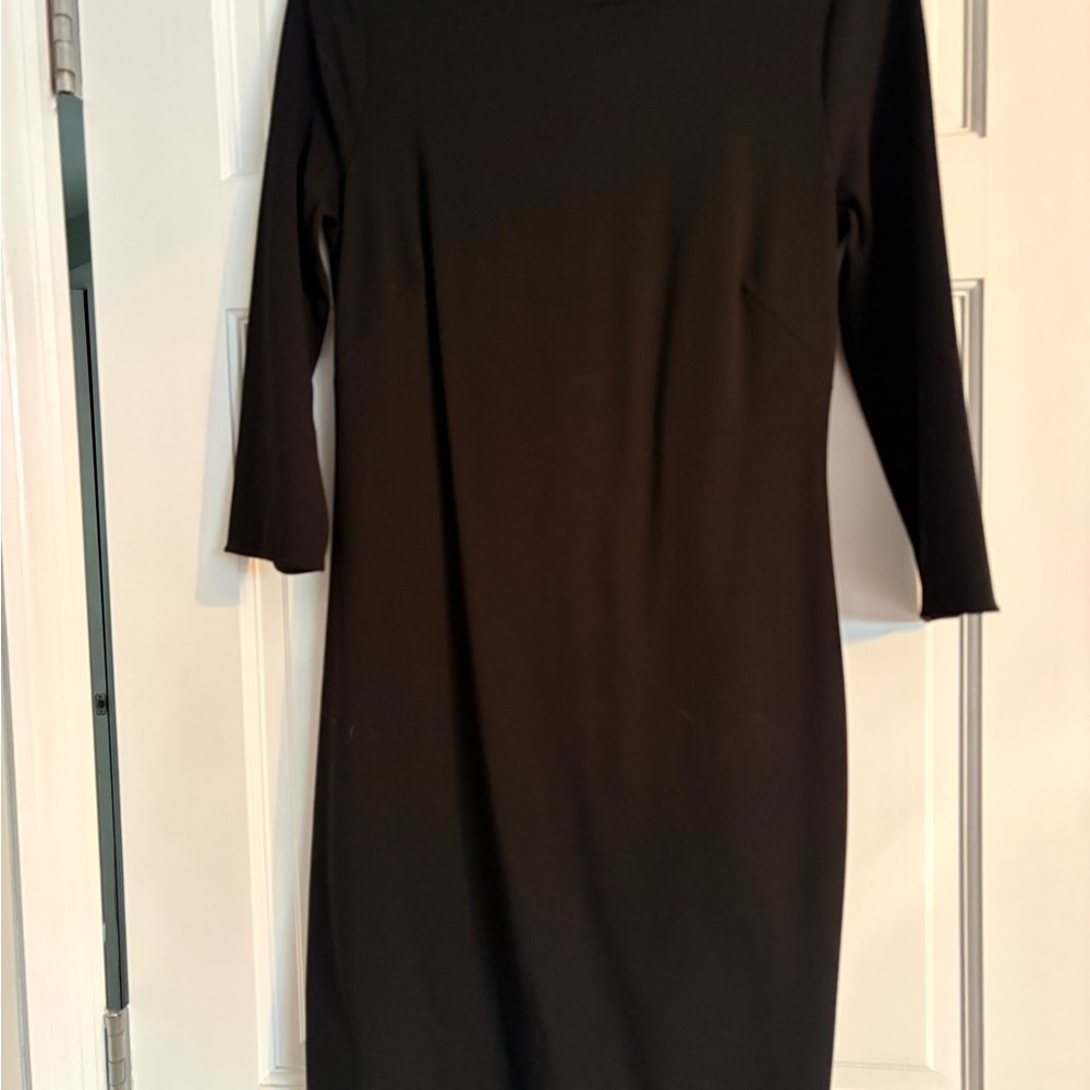 White House Black Market Black Long-Sleeve Sheath Dress